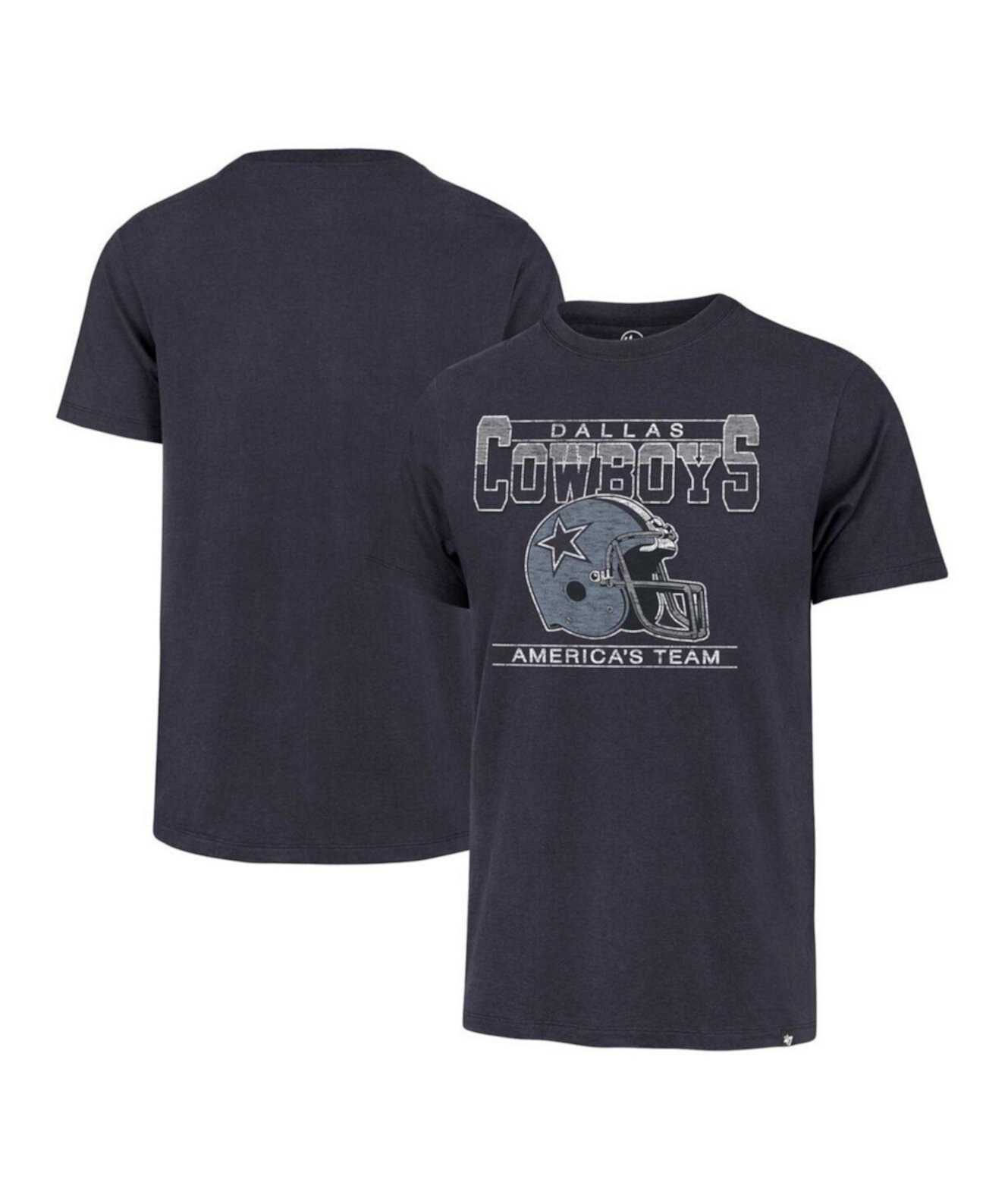 Мужская темно-синяя потертая футболка Dallas Cowboys Big and Tall Time Lock Franklin '47 Brand