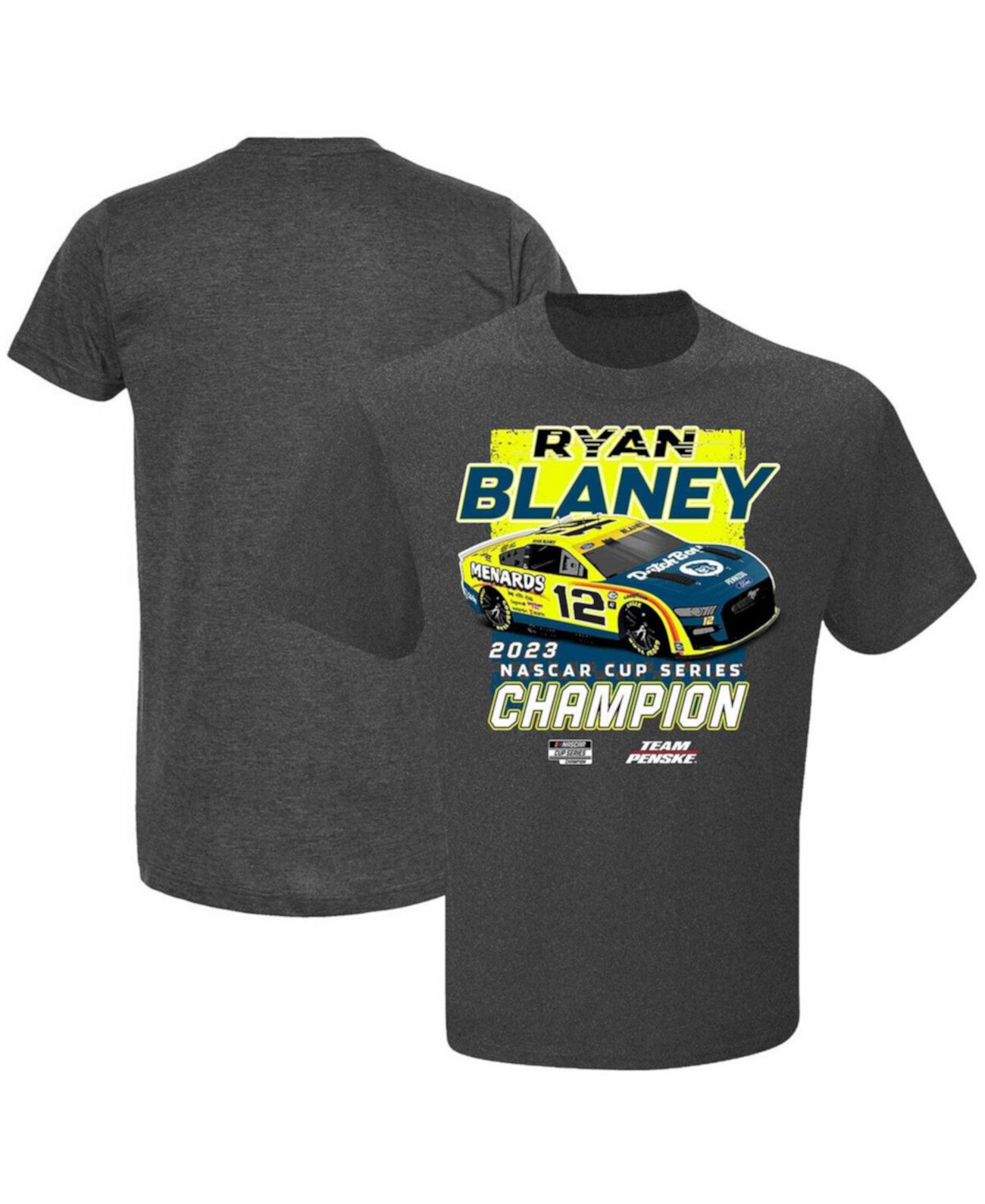 Мужская футболка в стиле ретро с изображением чемпиона серии Кубка NASCAR 2023 «Хезер» Райана Блэйни «Чемпион» Team Penske