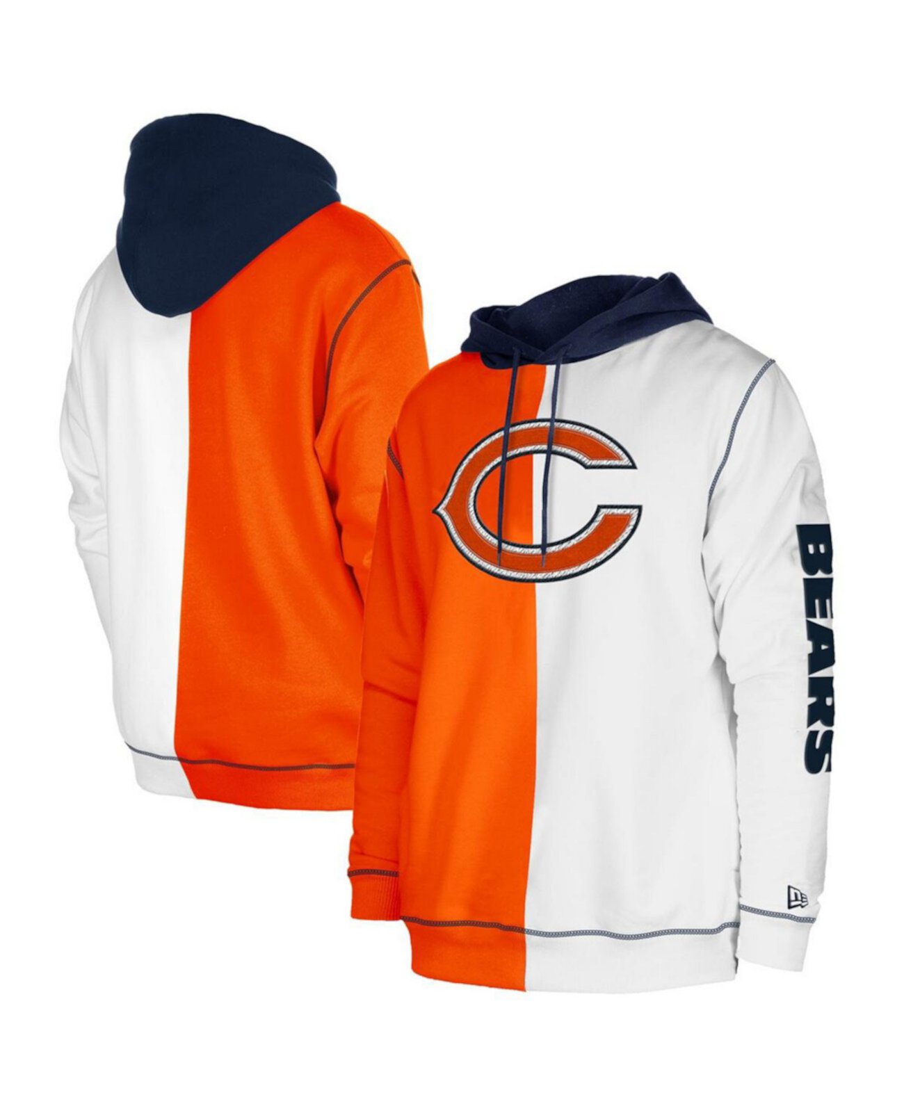 Мужской оранжевый, белый пуловер с капюшоном Chicago Bears Third Down с разрезом реглан New Era