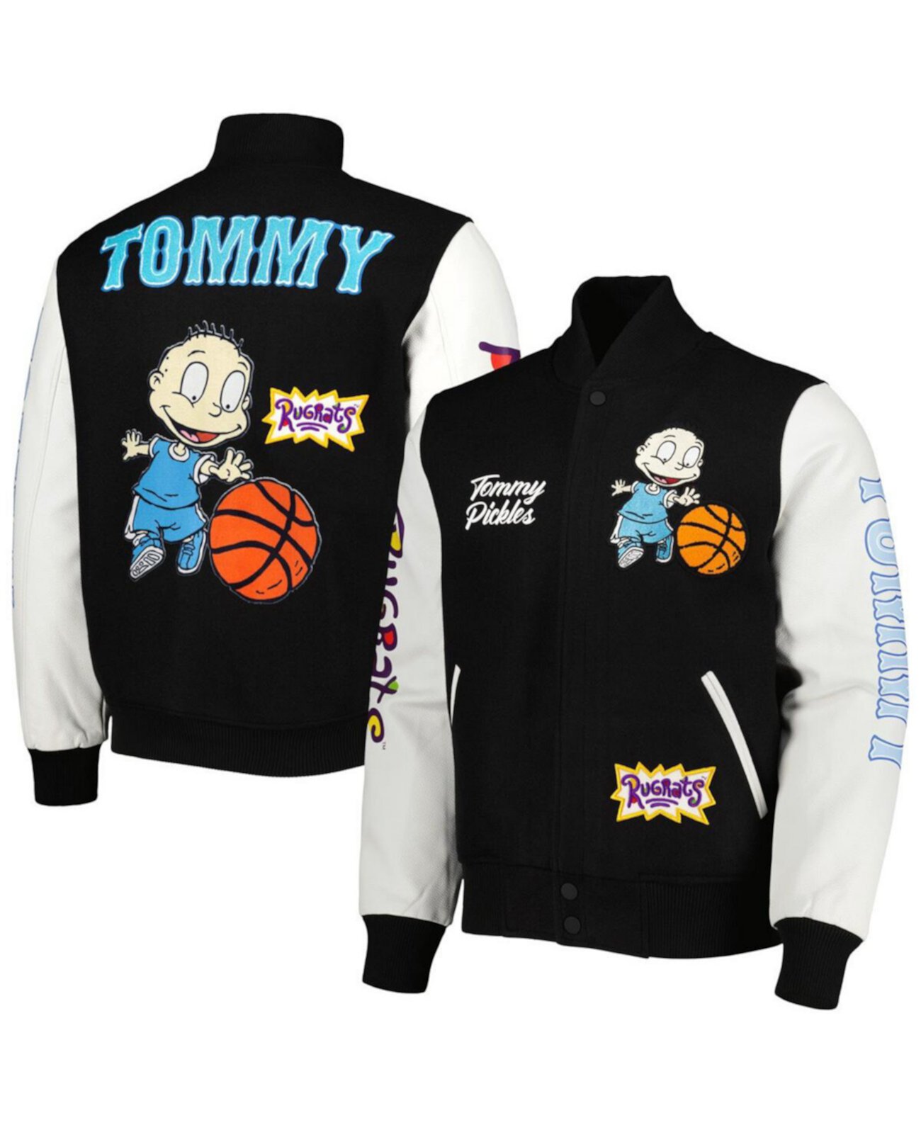 Мужская черно-белая ветровка с молнией Rugrats Tommy Basketball Freeze Max