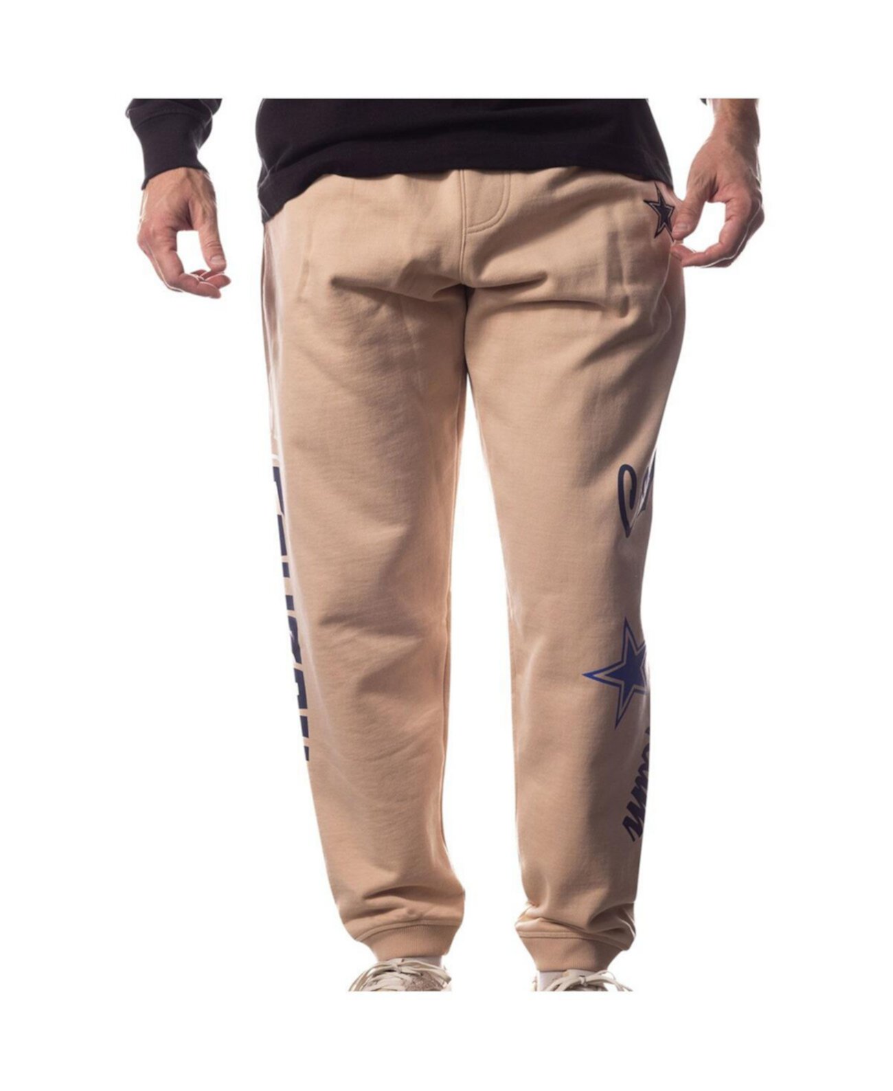 Мужские и женские кремовые брюки-джоггеры Dallas Cowboys Heavy Block с графическим рисунком The Wild Collective