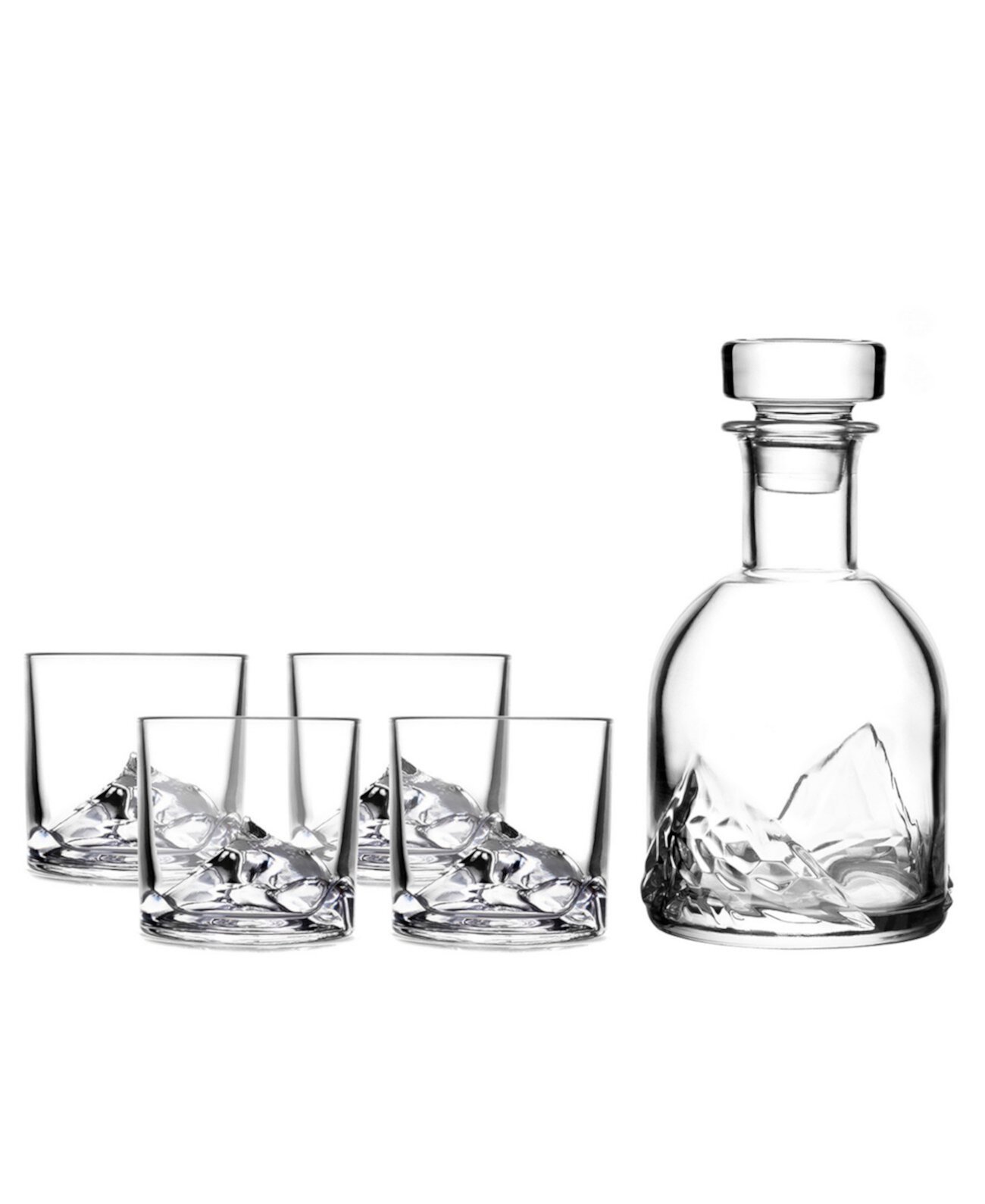 Хрустальный графин для виски Mount Everest со стаканами, набор из 5 шт. Liiton