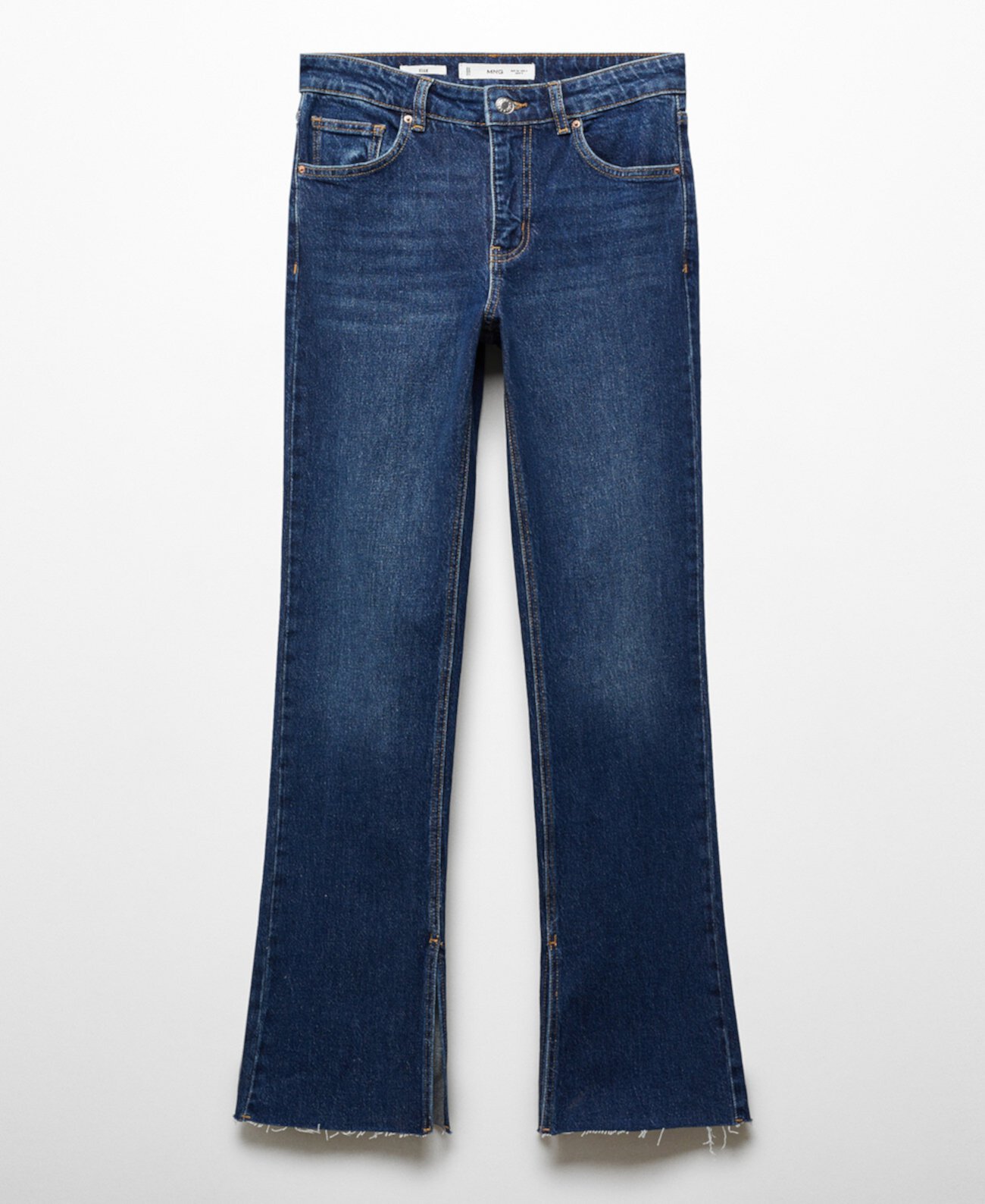 Женские расклешенные джинсы со средней талией и разрезами MANGO