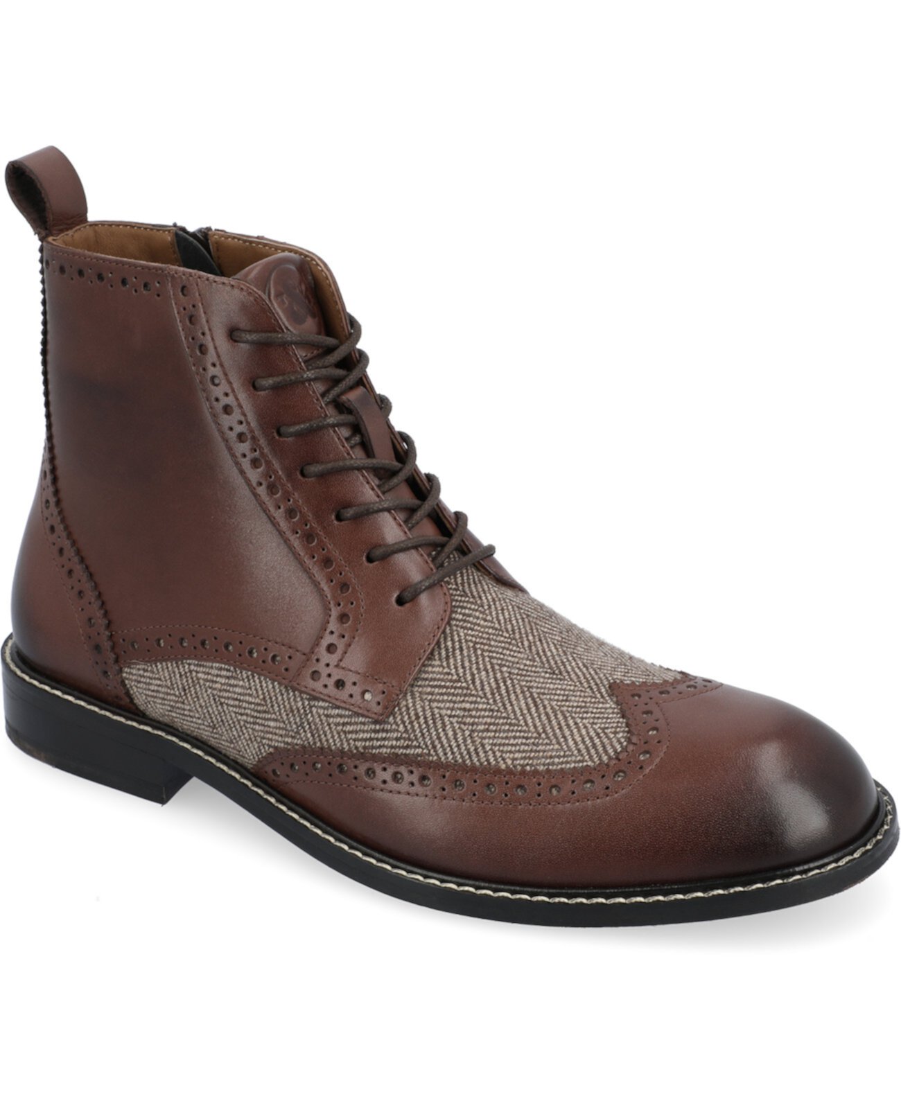 Мужские Ботинки Thomas & Vine Jarett Wide Width Tru Comfort Foam Lace-Up Wingtip Ankle Boots THOMAS & VINE