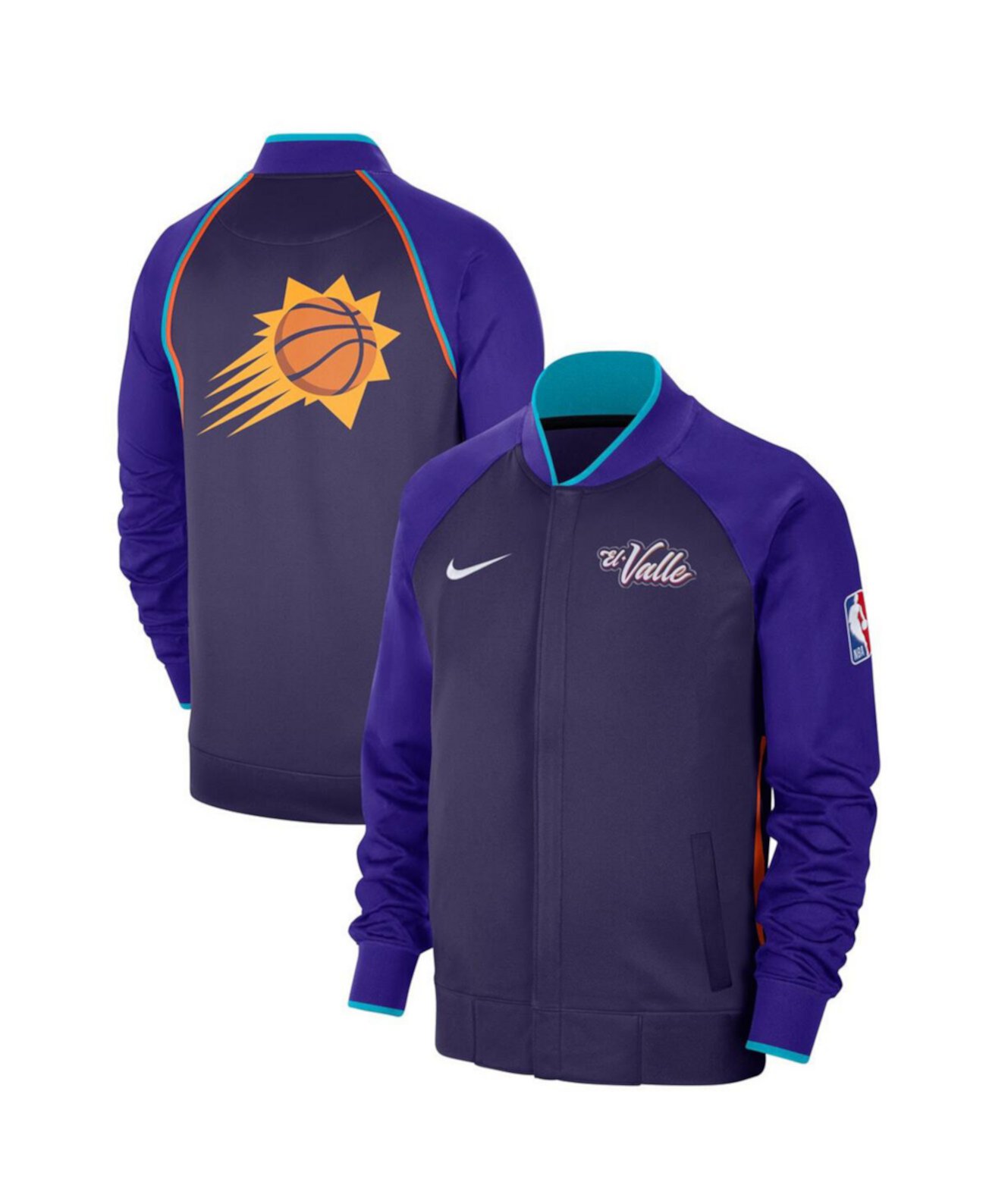 Мужская фиолетовая куртка Phoenix Suns 2023/24 City Edition Authentic Showtime Performance с молнией во всю длину реглан Nike