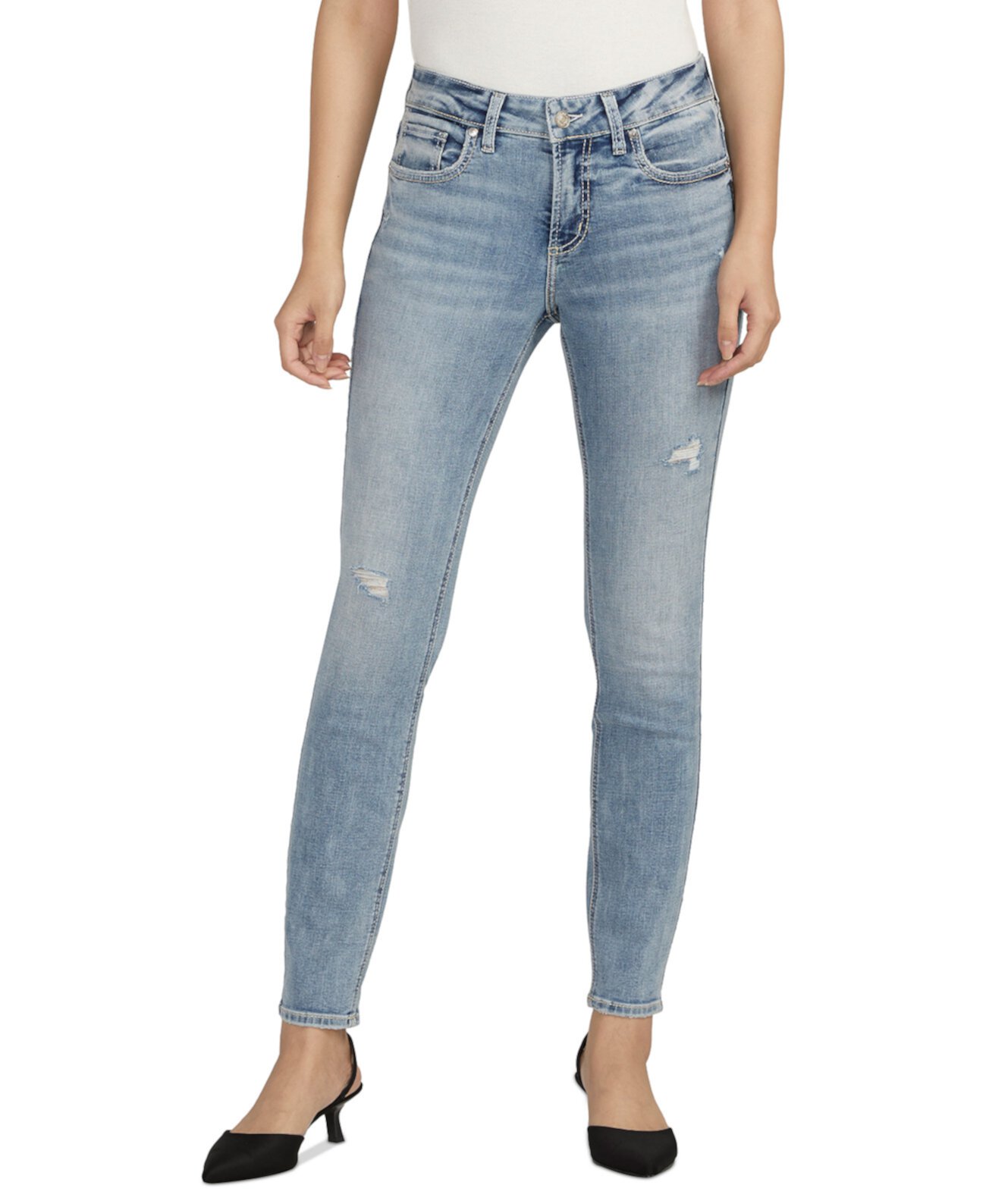 Женские джинсы скинни Elyse со средней посадкой и комфортным кроем Silver Jeans Co.