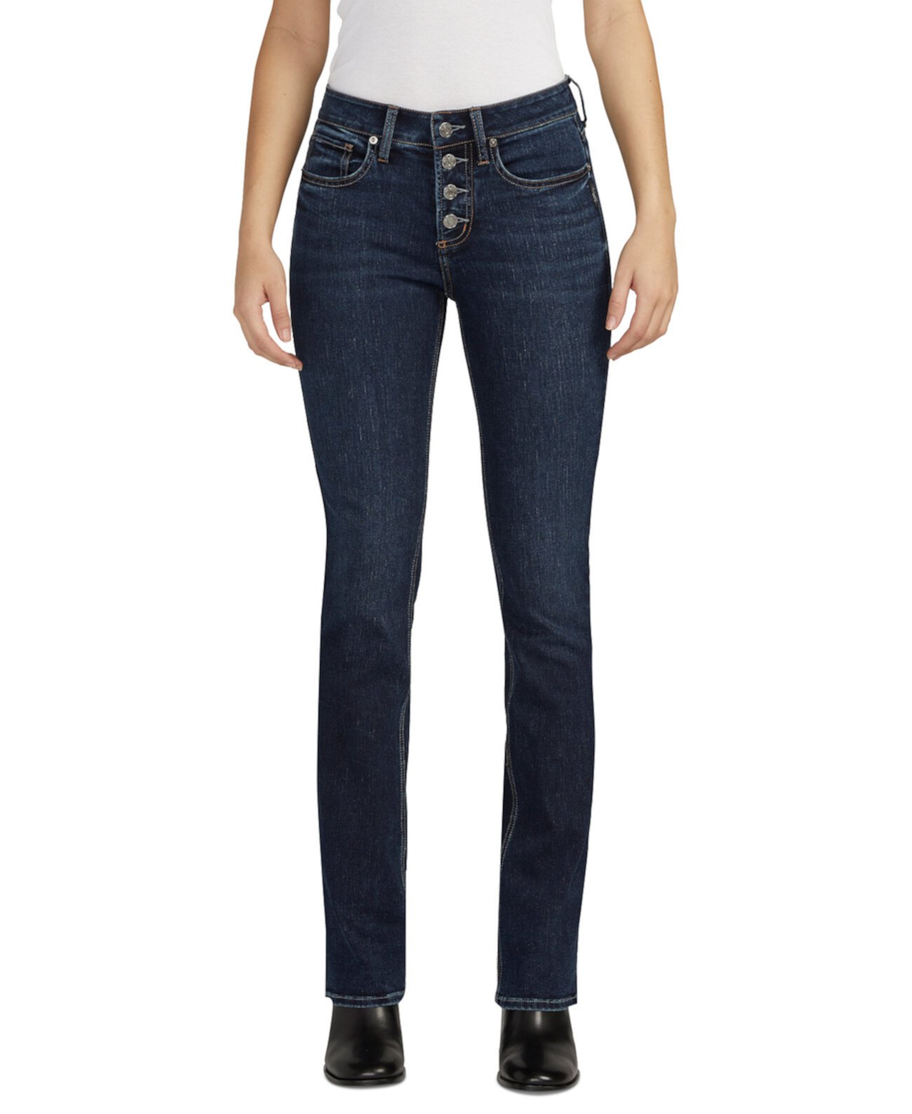 Женские зауженные джинсы Suki со средней посадкой и пышным кроем Silver Jeans Co.