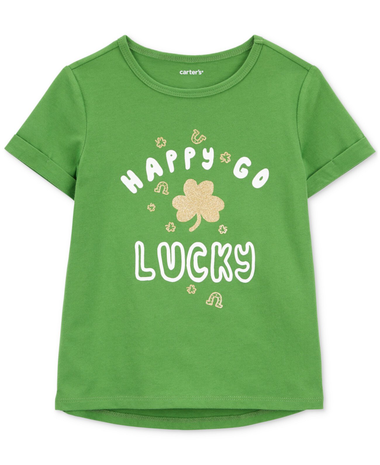 Футболка с принтом Happy Go Lucky для маленьких девочек Carter's