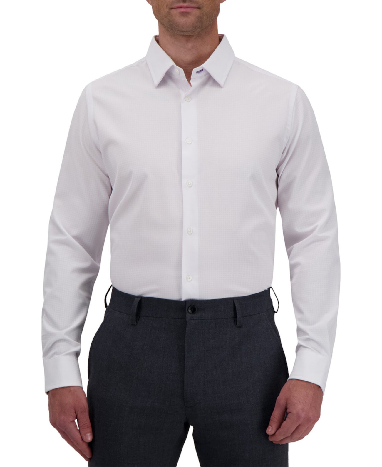 Мужская рубашка приталенного кроя с принтом в тон Report Collection