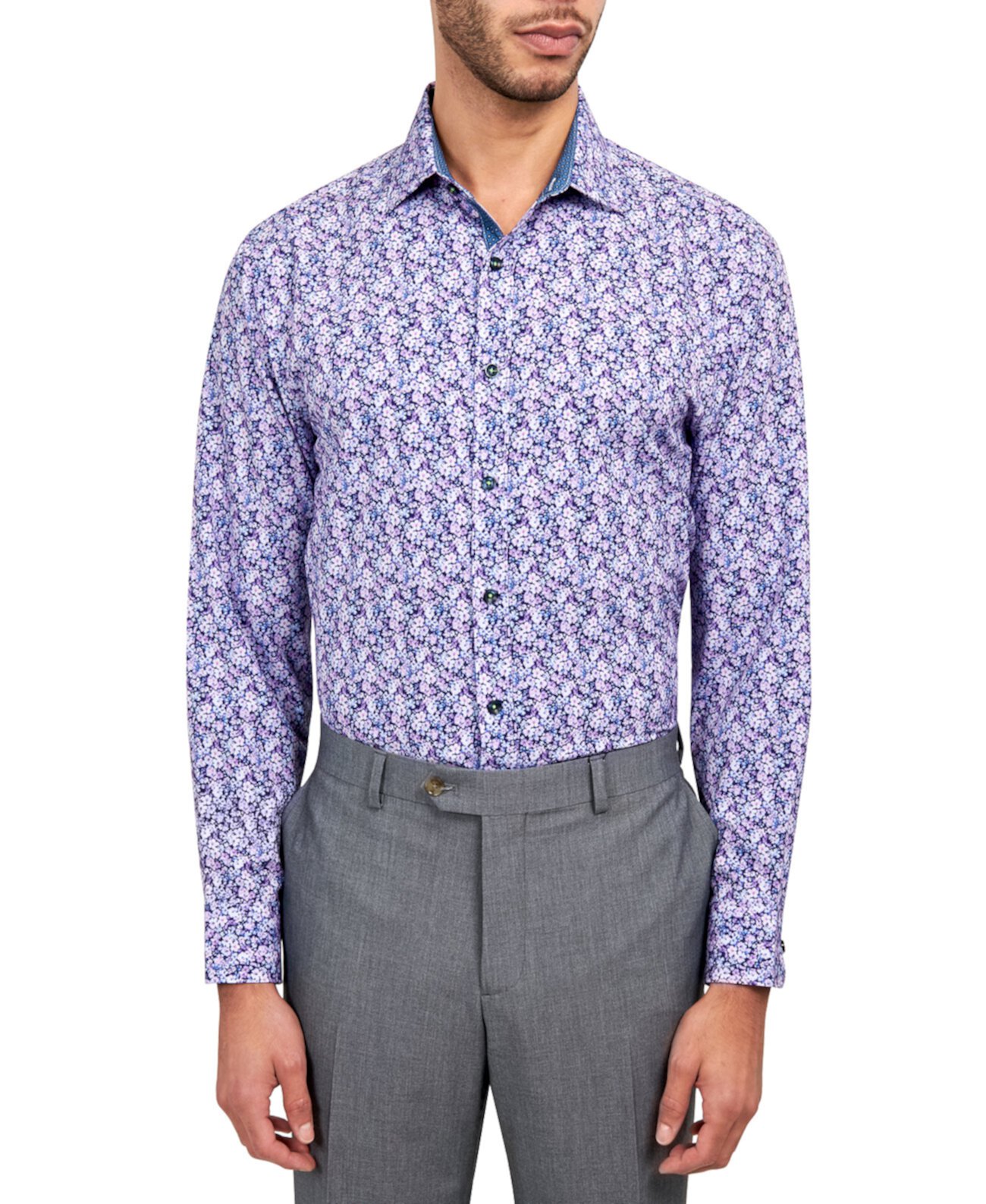 Мужская классическая рубашка обычного кроя с цветочным принтом Society of Threads