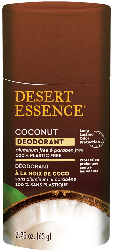 Deodorant Plastic Free Coconut -- 2.25 oz Desert Essence