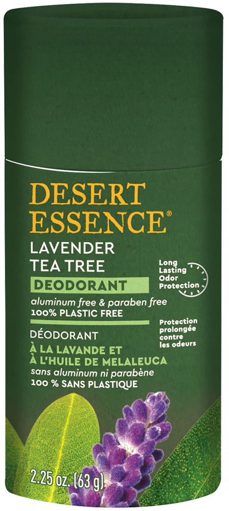 100% дезодорант с лавандой и чайным деревом, не содержащий пластика, 2,25 унции Desert Essence