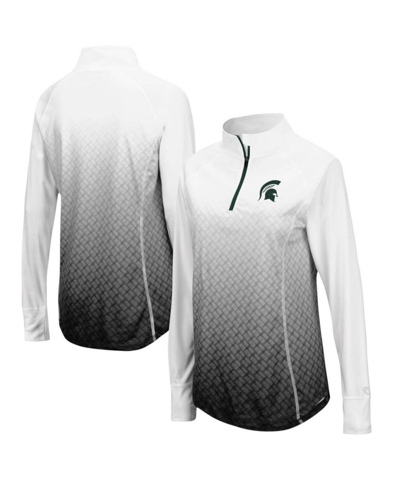 Женская Куртка Colosseum Magic Ombre Quarter-Zip Raglan Michigan State Spartans черного цвета Colosseum