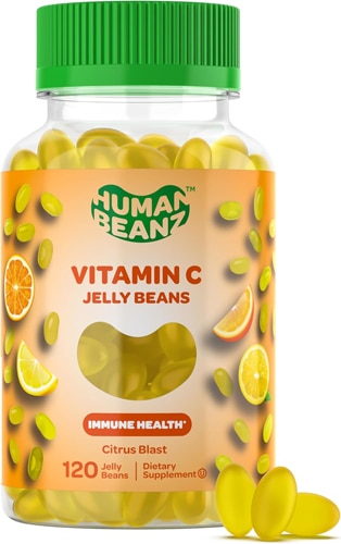 Желейные бобы с витамином С, иммунное здоровье, Citrus Blast, 120 желейных бобов Human Beanz