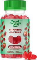 Желейные бобы с витамином D3 поддерживают здоровье костей и иммунитета Strawberry Blast, 120 жевательных конфет Human Beanz