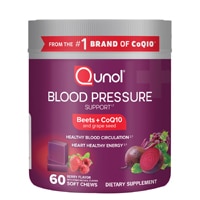 Blood Pressure Support Beets + CoQ10 Berry -- 60 Soft Chews (Мягкие жевательные конфеты) Qunol