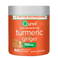 Turmeric + Ginger Tropical Fruit -- 750 mg - 60 Soft Chews (Мягкие жевательные конфеты) Qunol