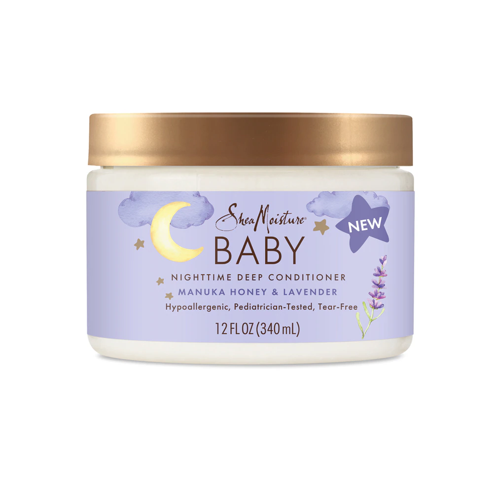 Детский Кондиционер для Волос SheaMoisture Baby Deep Conditioner Nighttime Manuka Honey & Lavender -- 12 fl oz SheaMoisture