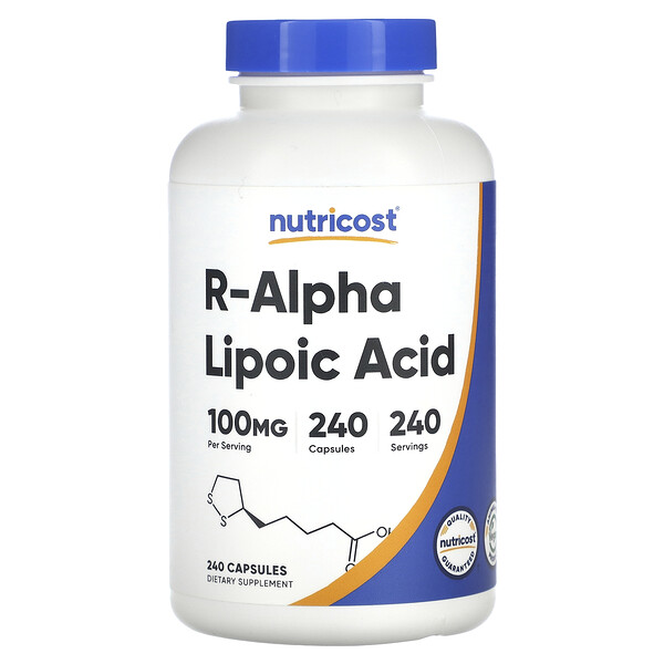 R-Alpha Липоевая Кислота - 100 мг - 240 капсул - Nutricost Nutricost
