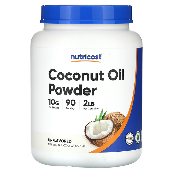 Порошок кокосового масла, без ароматизаторов, 32,4 унции (907 г) Nutricost