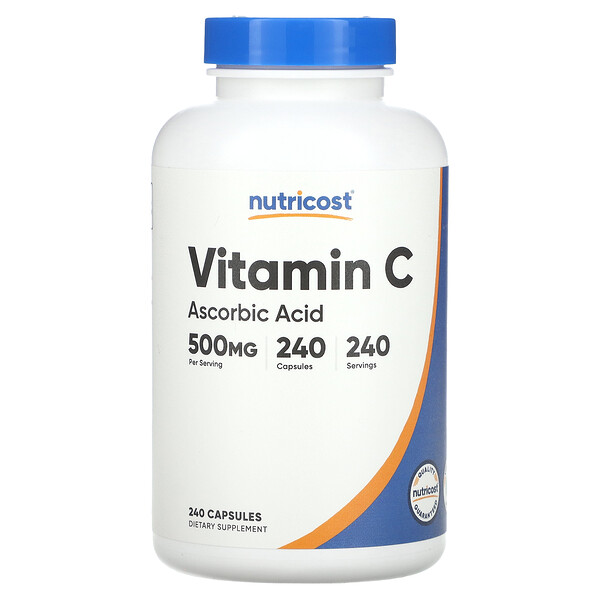 Витамин C - 500 мг - 240 капсул - Nutricost Nutricost