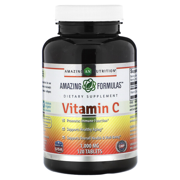 Витамин С, 1000 мг, 120 таблеток Amazing Nutrition