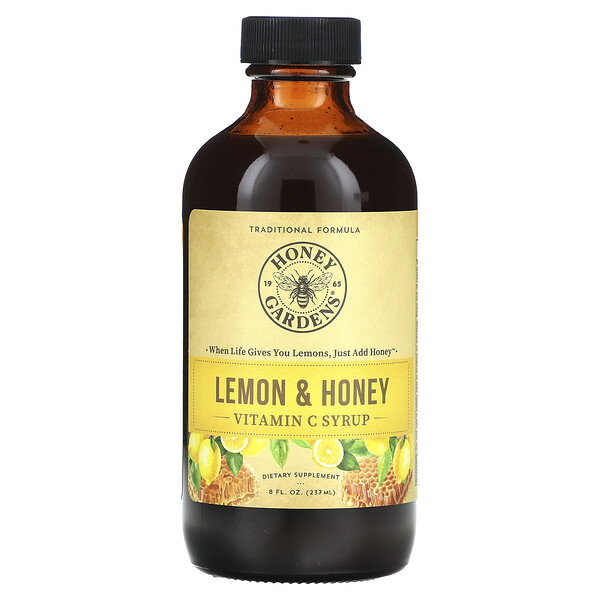 Сироп с витамином С, лимоном и медом, 8 жидких унций (237 мл) Honey Gardens