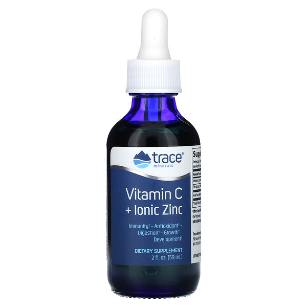 Vitamin C + Ionic Zinc, 2 fl oz (Жидкие унции) (59 ml) Trace Minerals Research