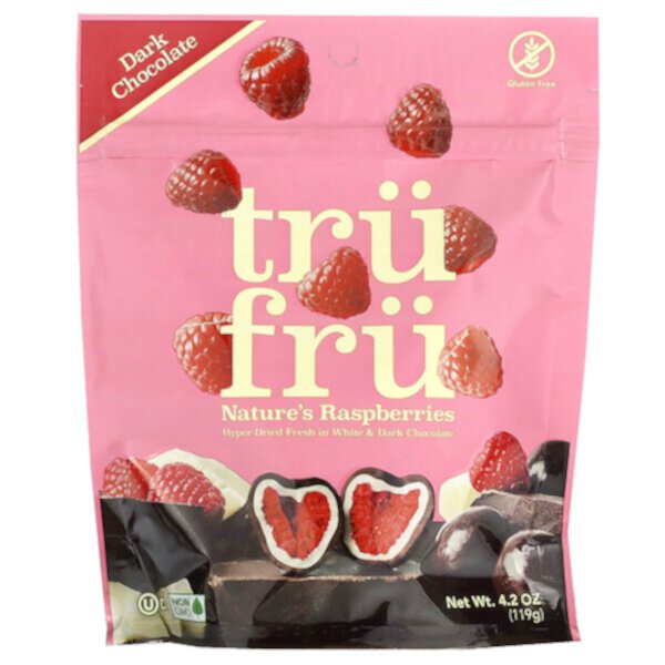 Nature's Raspberries, Hyper-Dried Fresh, White & Dark Chocolate, 4.2 oz (119 g) Tru Fru