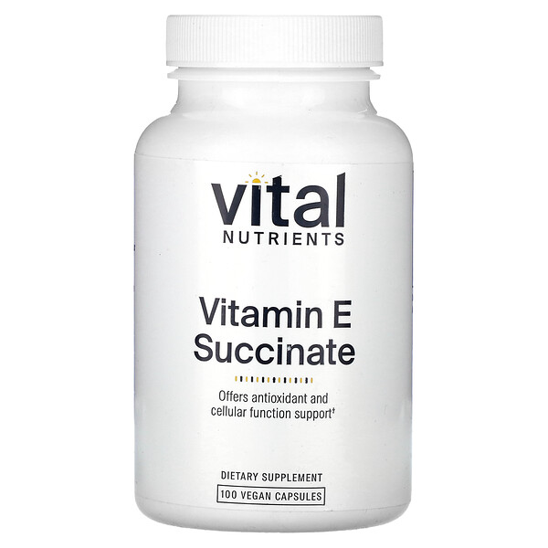 Витамин Е сукцинат, 100 веганских капсул Vital Nutrients