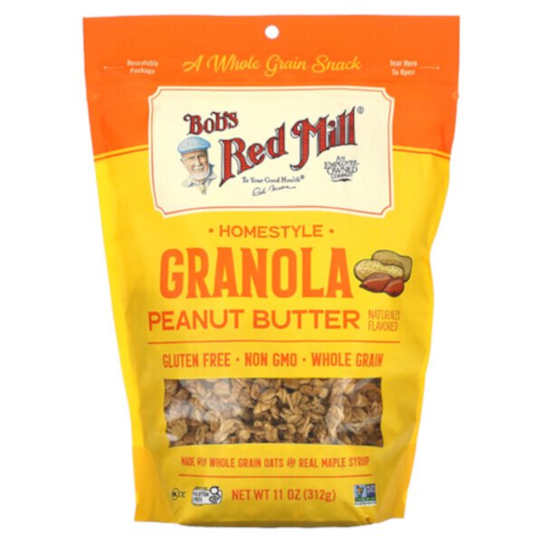 Homestyle Granola, арахисовое масло, 11 унций (312 г) Bob's Red Mill