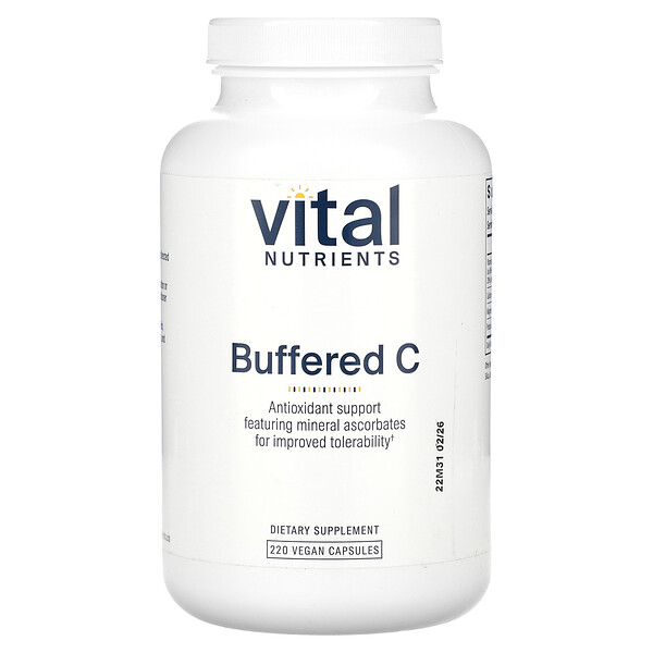Буферный витамин C, 220 веганских капсул Vital Nutrients