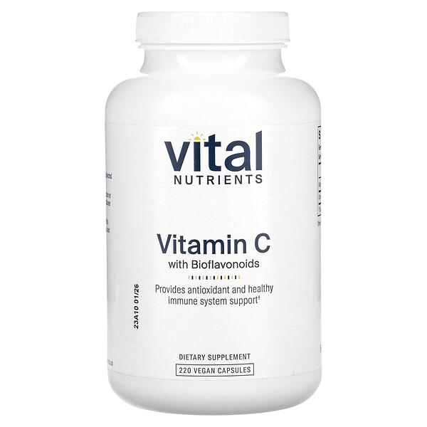 Витамин С с биофлавоноидами, 220 веганских капсул Vital Nutrients