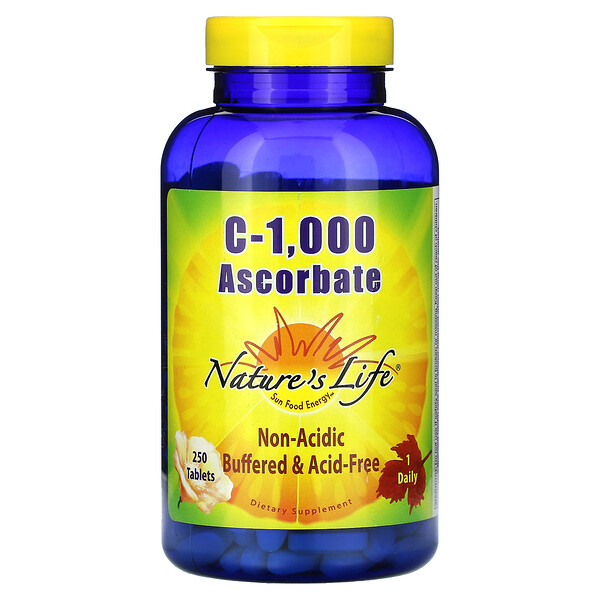 C-1000 Аскорбат, 250 таблеток Nature's Life