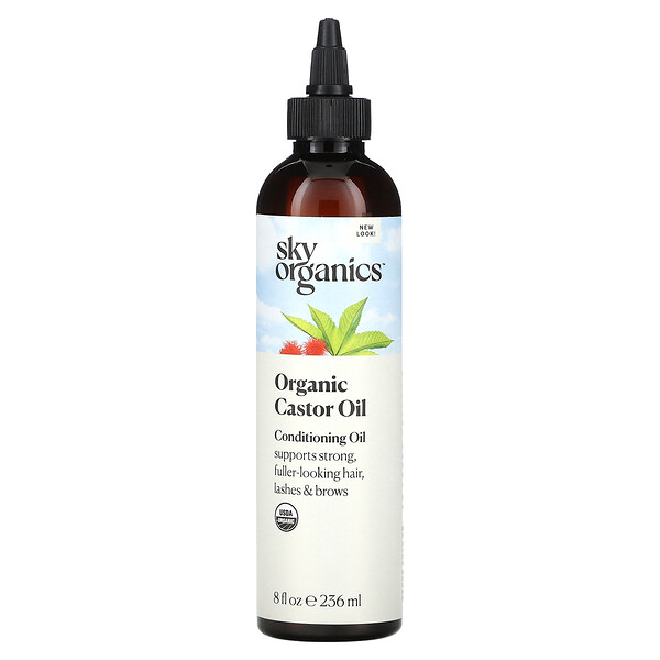 Organic Castor Oil, 8 fl oz (Жидкие унции) (236 ml) Sky Organics