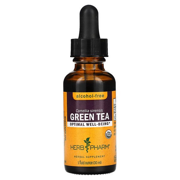 Зеленый чай, безалкогольный, 1 жидкая унция (30 мл) Herb Pharm
