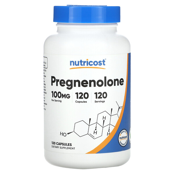 Pregnenolone - 100 мг - 120 капсул - Nutricost Nutricost