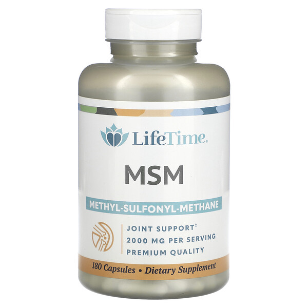 МСМ, 2000 мг, 180 капсул (1000 мг на капсулу) Lifetime