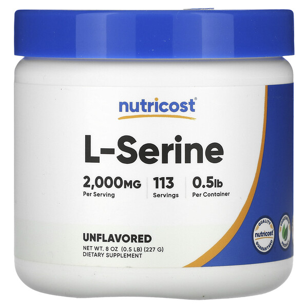 L-серин в порошке, без вкуса, 8 унций (227 г) Nutricost