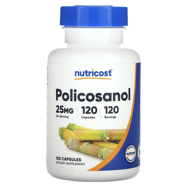 Policosanol, 25 mg, 120 Capsules (Капсулы) Nutricost