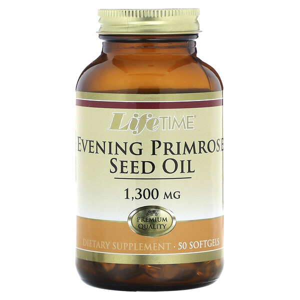 Масло семян вечерней примулы, 1300 мг, 50 мягких таблеток Lifetime