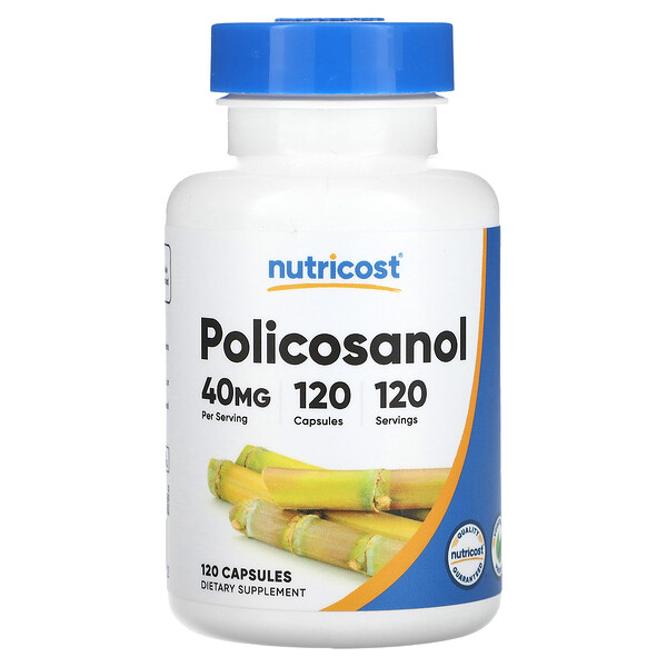 Policosanol, 40 mg, 120 Capsules (Капсулы) Nutricost