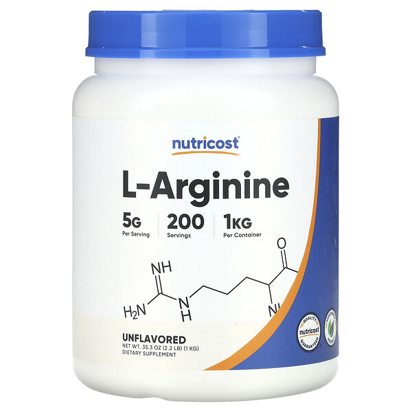 L-Аргинин, Без вкуса - 1000г - Nutricost Nutricost