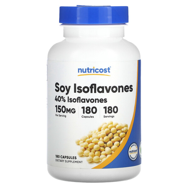 Соевые изофлавоны, 150 мг, 180 капсул Nutricost