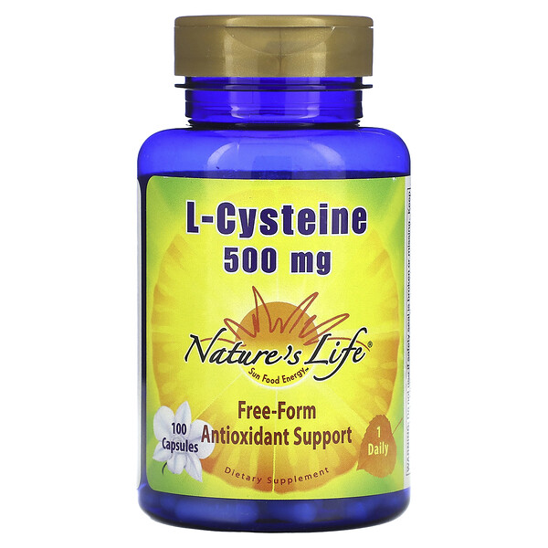 L-цистеин, 500 мг, 100 капсул Nature's Life