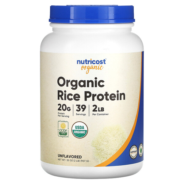 Органический рисовый протеин, без вкуса, 2 фунта (907 г) Nutricost
