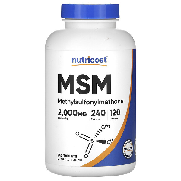 MSM - 2000 мг - 240 таблеток - Nutricost Nutricost