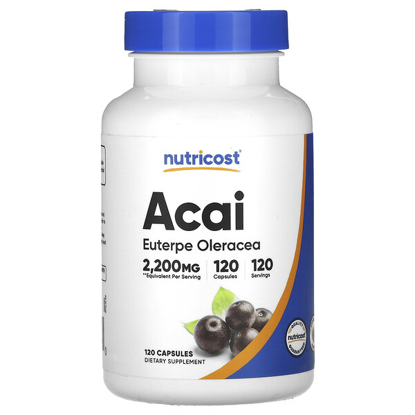 Асаи, 2200 мг, 120 капсул Nutricost