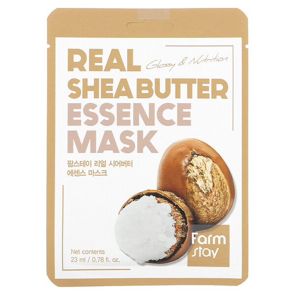 Красота-маска Real Shea Butter Essence, 1 тканевая маска, 0,78 жидк. унции (23 мл) Farmstay