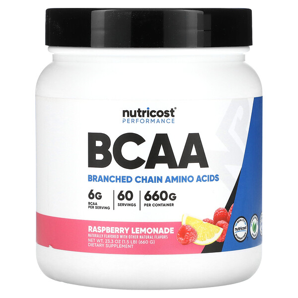 BCAA Performance, Малина-Лимонад - 660 г - Nutricost Nutricost